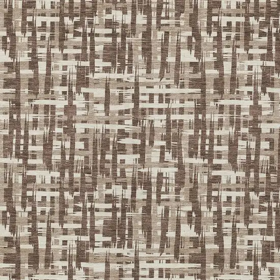 Brown Tan And Beige Abstract Washable Indoor Outdoor Area Rug Photo 5