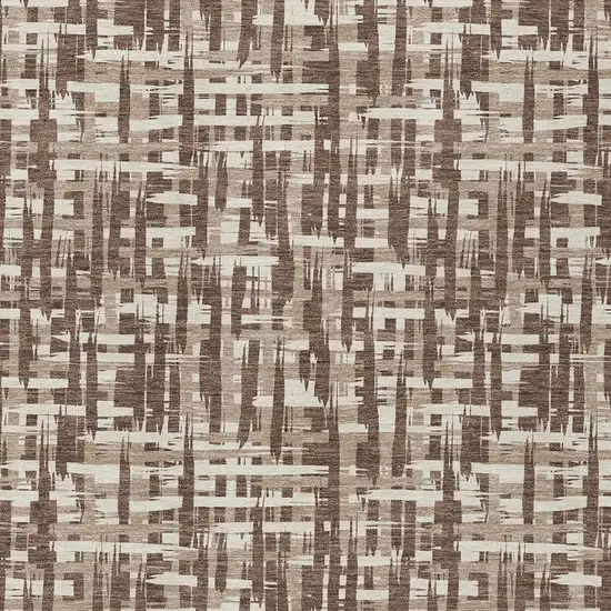 Brown Tan And Beige Abstract Washable Indoor Outdoor Area Rug Photo 5