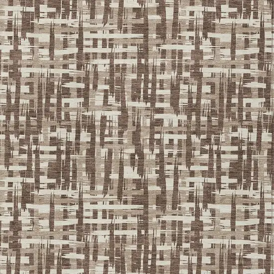 Brown Tan And Beige Abstract Washable Indoor Outdoor Area Rug Photo 5