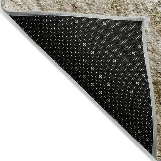 Brown Tan And Beige Abstract Washable Indoor Outdoor Area Rug Photo 2