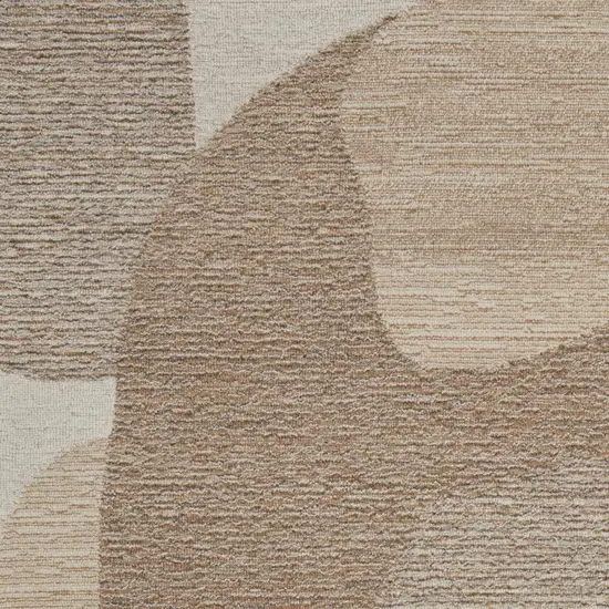 Brown Tan And Ivory Wool Abstract Hand Tufted Area Rug Photo 3
