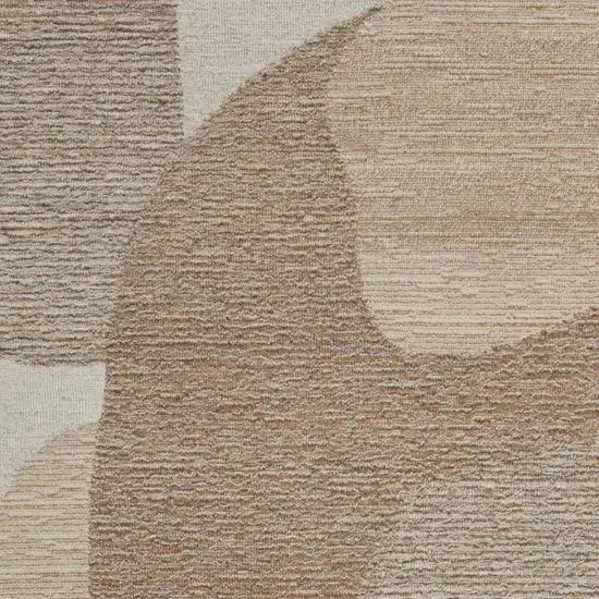 Brown Tan And Ivory Wool Abstract Hand Tufted Area Rug Photo 3