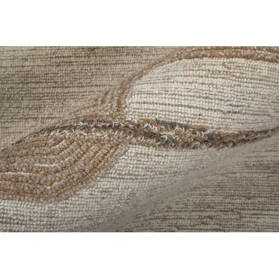 Brown Tan And Ivory Wool Geometric Hand Tufted Area Rug Photo 9