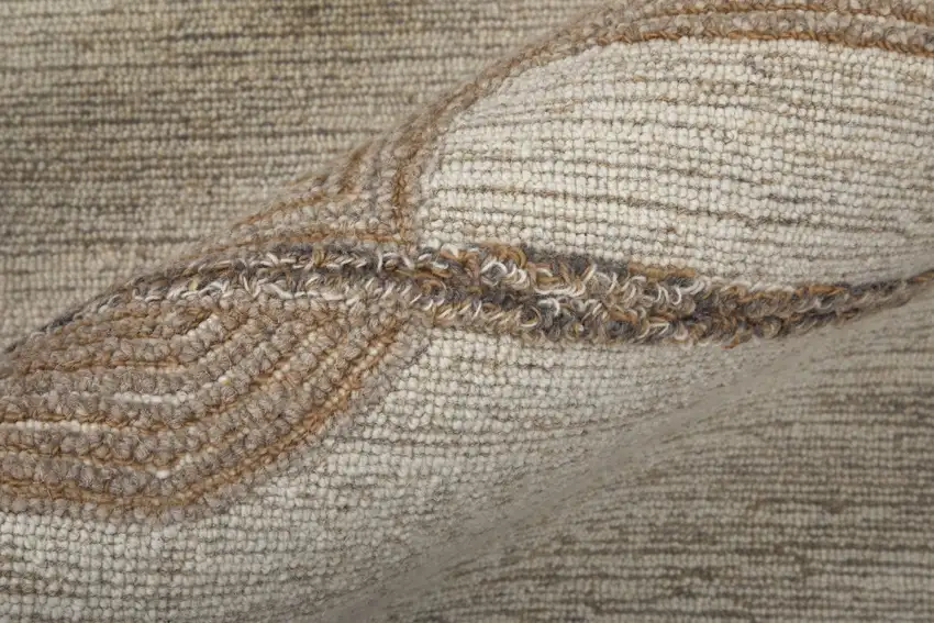 Brown Tan And Ivory Wool Geometric Hand Tufted Area Rug Photo 9