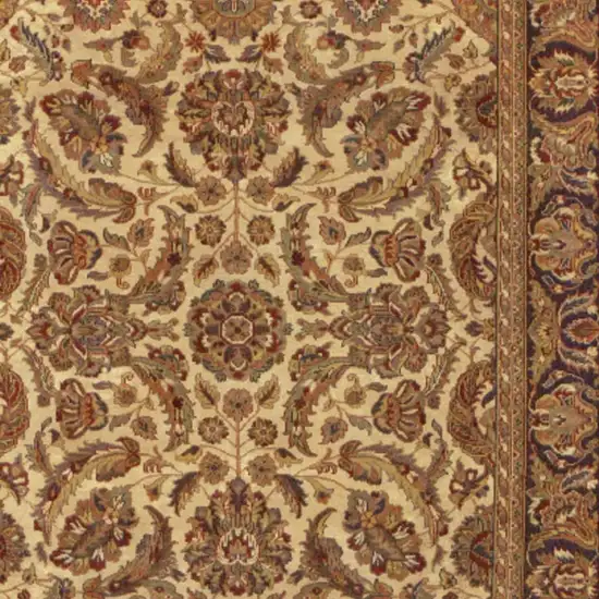 Brown Tan And Red Wool Oriental Hand Knotted Area Rug With Fringe Photo 3