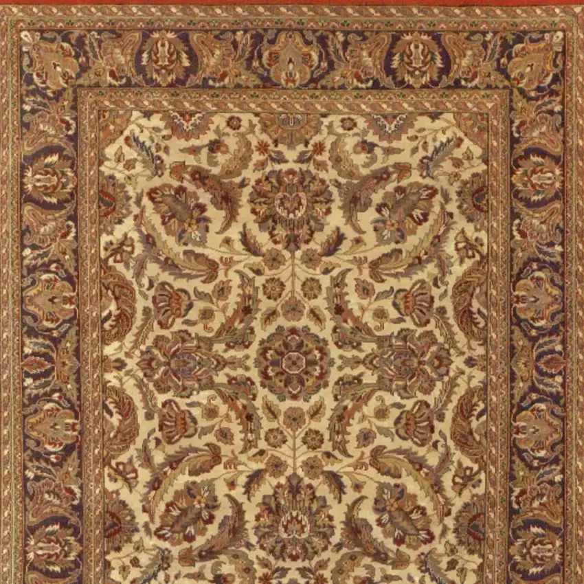 Brown Tan And Red Wool Oriental Hand Knotted Area Rug With Fringe Photo 4
