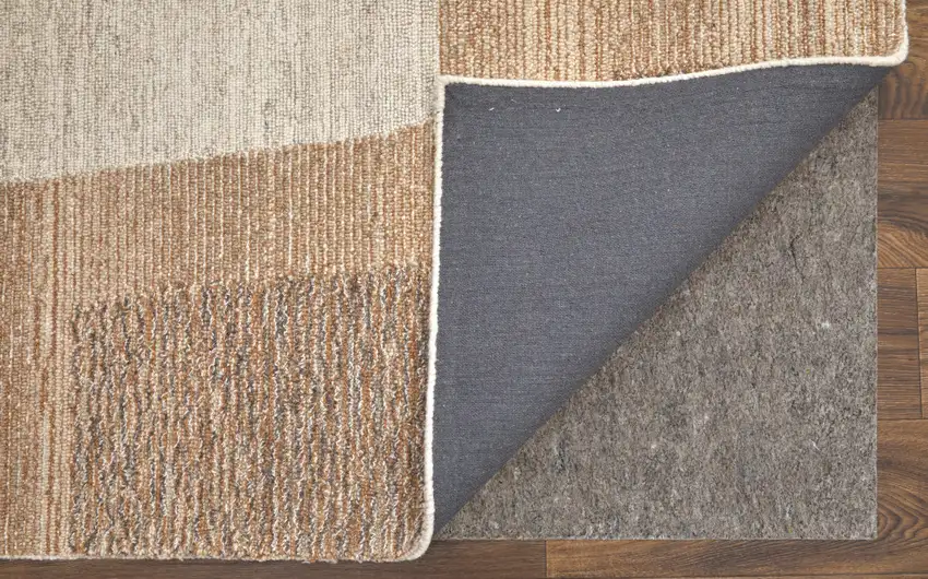 Brown Tan and Ivory Wool Abstract Hand Tufted Area Rug Photo 9