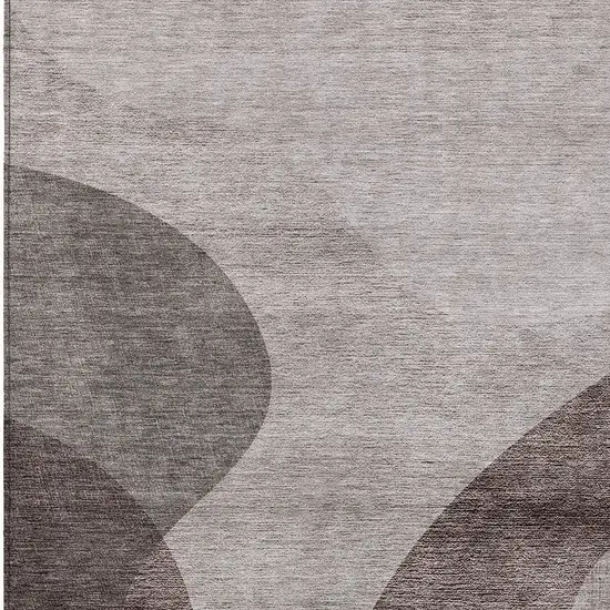Brown Taupe And Beige Abstract Washable Indoor Outdoor Area Rug Photo 5