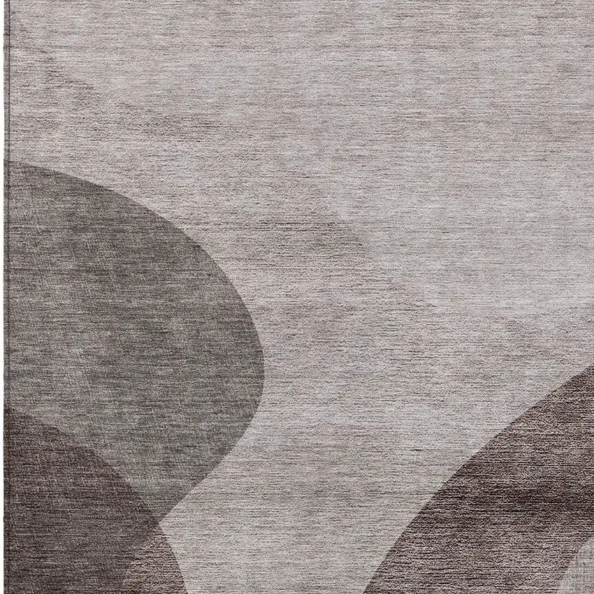 Brown Taupe And Beige Abstract Washable Indoor Outdoor Area Rug Photo 5