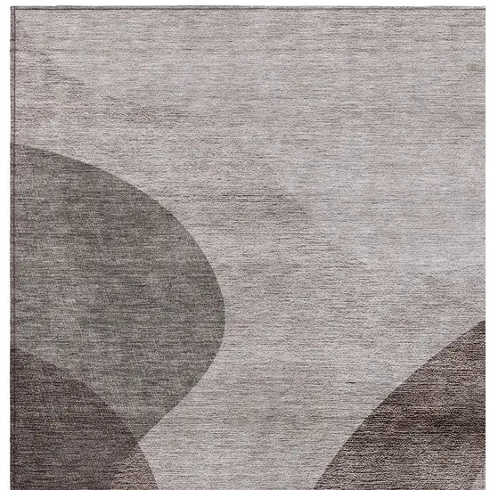 Brown Taupe And Beige Abstract Washable Indoor Outdoor Area Rug Photo 5
