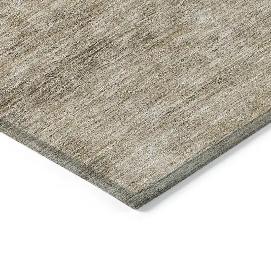 Brown Taupe And Beige Abstract Washable Indoor Outdoor Area Rug Photo 4