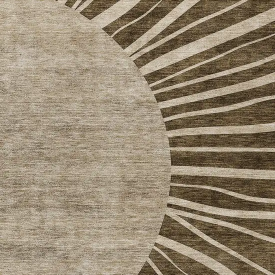 Brown Taupe And Beige Abstract Washable Indoor Outdoor Area Rug Photo 5