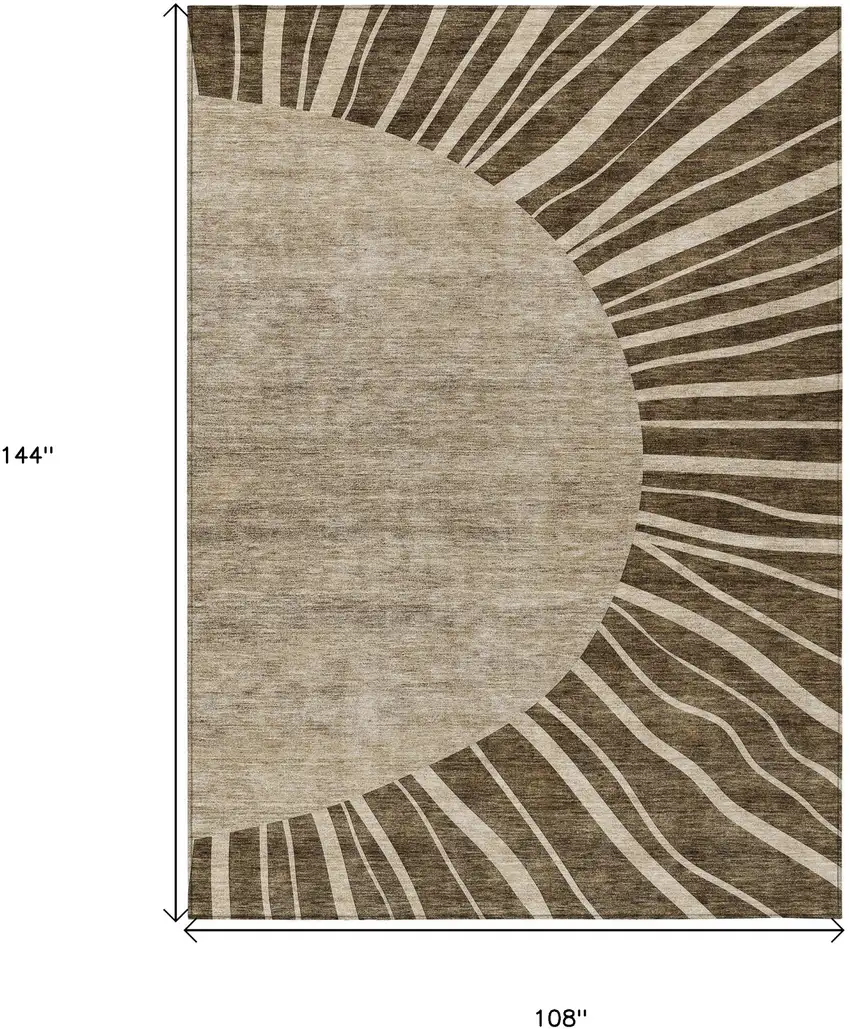 Brown Taupe And Beige Abstract Washable Indoor Outdoor Area Rug Photo 3