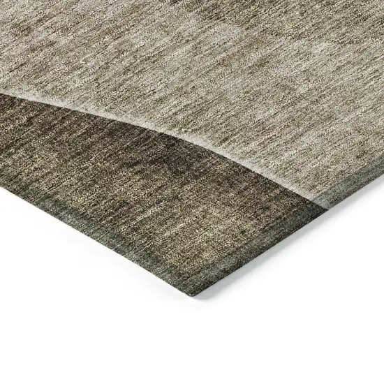 Brown Taupe And Beige Abstract Washable Indoor Outdoor Area Rug Photo 4