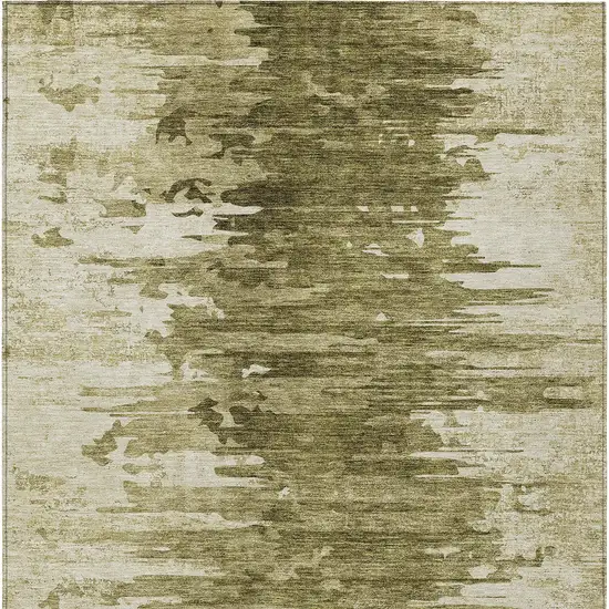 Brown Taupe And Beige Abstract Washable Indoor Outdoor Area Rug Photo 5