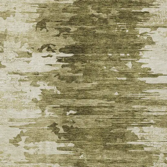 Brown Taupe And Beige Abstract Washable Indoor Outdoor Area Rug Photo 4