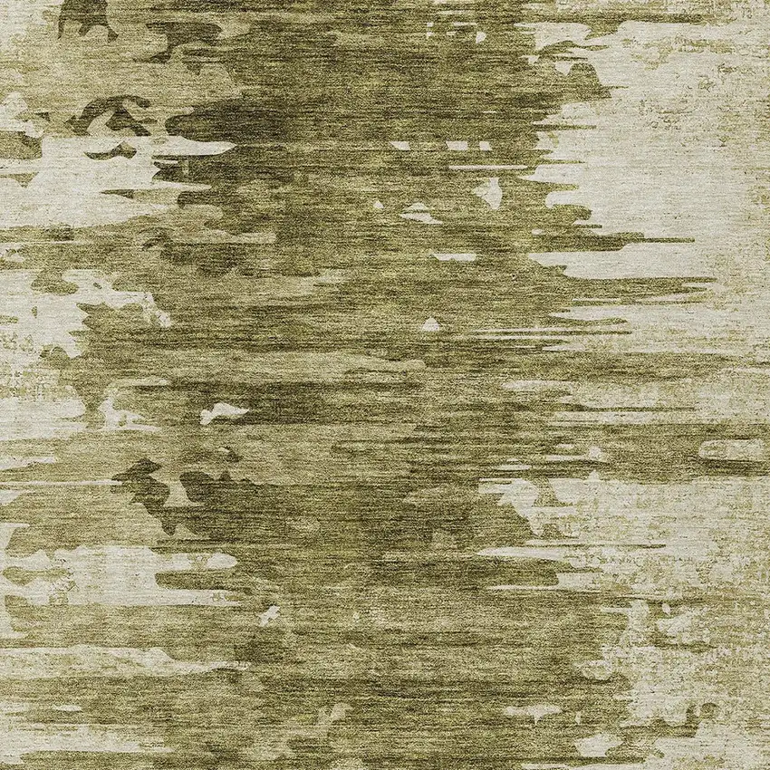 Brown Taupe And Beige Abstract Washable Indoor Outdoor Area Rug Photo 4