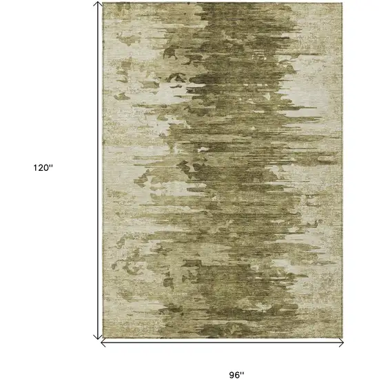 Brown Taupe And Beige Abstract Washable Indoor Outdoor Area Rug Photo 3