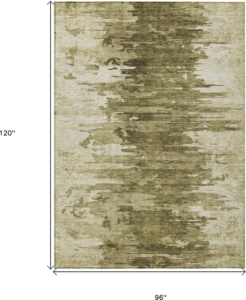 Brown Taupe And Beige Abstract Washable Indoor Outdoor Area Rug Photo 3