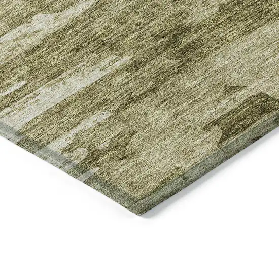 Brown Taupe And Beige Abstract Washable Indoor Outdoor Area Rug Photo 3