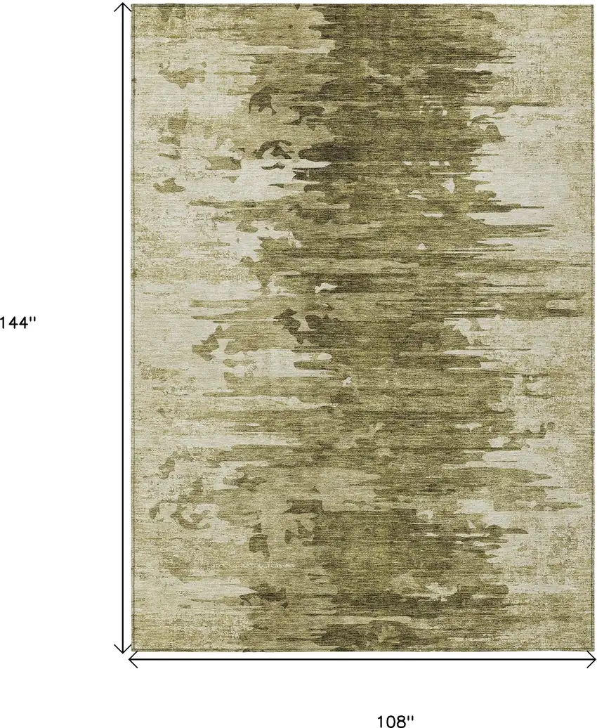 Brown Taupe And Beige Abstract Washable Indoor Outdoor Area Rug Photo 3