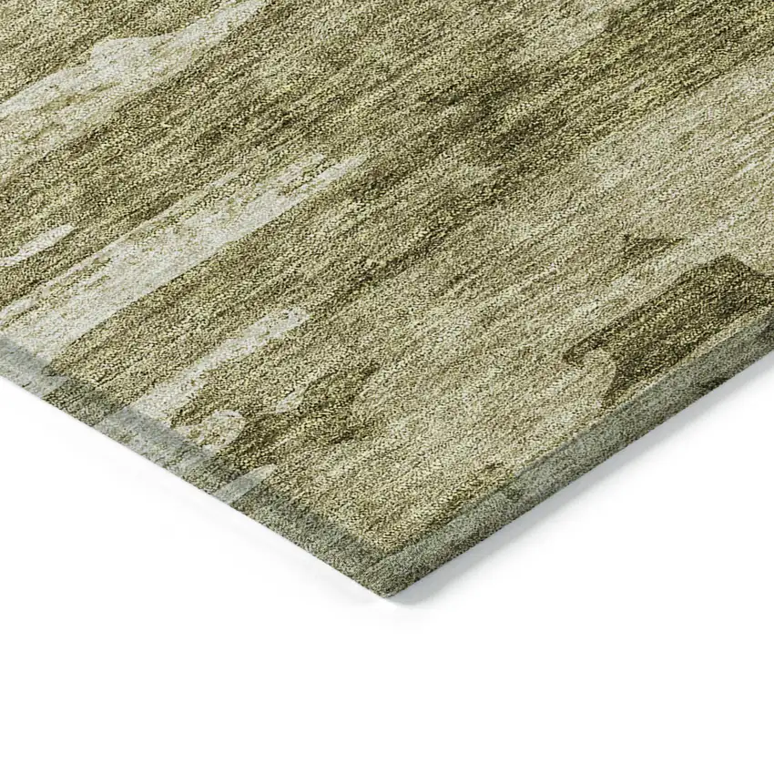 Brown Taupe And Beige Abstract Washable Indoor Outdoor Area Rug Photo 3