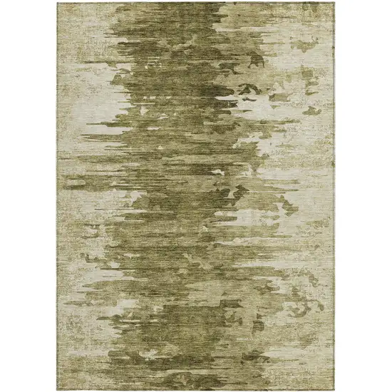 Brown Taupe And Beige Abstract Washable Indoor Outdoor Area Rug Photo 5