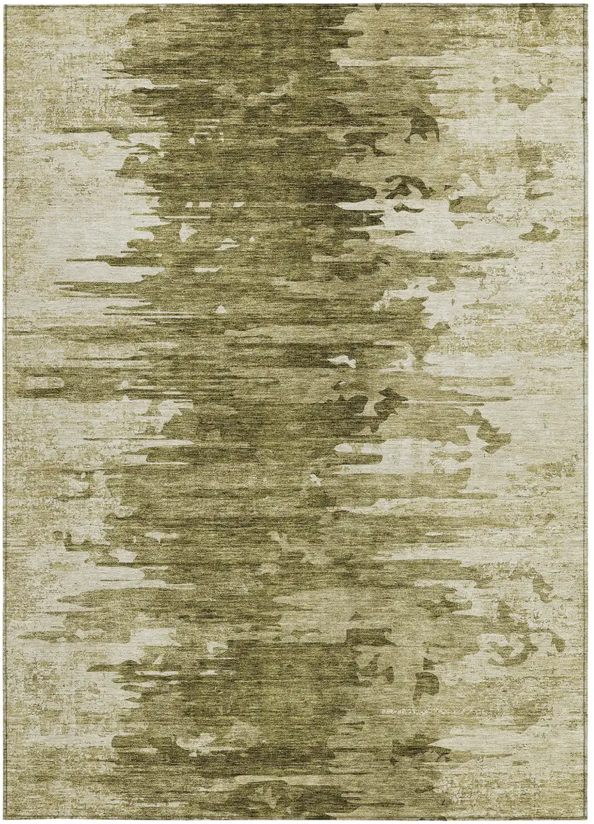 Brown Taupe And Beige Abstract Washable Indoor Outdoor Area Rug Photo 4
