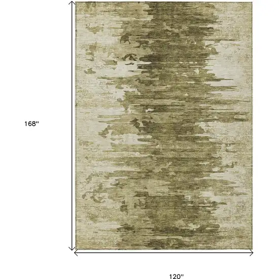 Brown Taupe And Beige Abstract Washable Indoor Outdoor Area Rug Photo 9