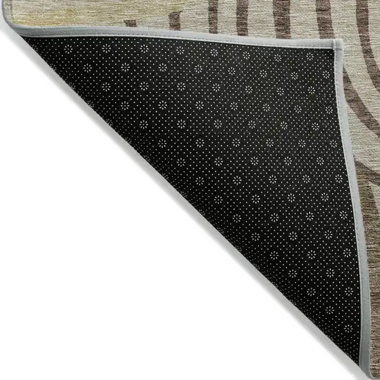 Brown Taupe And Beige Abstract Washable Indoor Outdoor Area Rug Photo 2