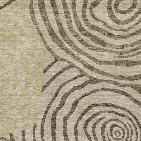 Brown Taupe And Beige Abstract Washable Indoor Outdoor Area Rug Photo 5