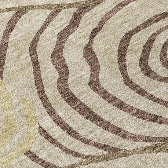 Brown Taupe And Beige Abstract Washable Indoor Outdoor Area Rug Photo 4