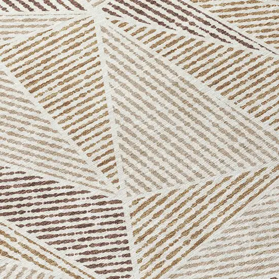 Brown Taupe And Beige Geometric Washable Indoor Outdoor Area Rug Photo 5