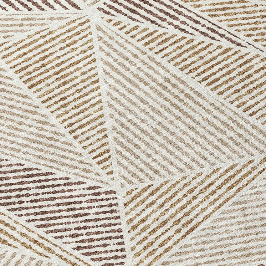 Brown Taupe And Beige Geometric Washable Indoor Outdoor Area Rug Photo 5