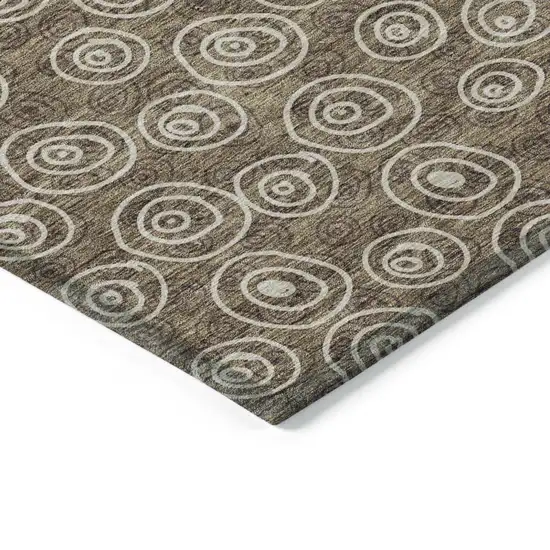 Brown Taupe And Beige Geometric Washable Indoor Outdoor Area Rug Photo 3