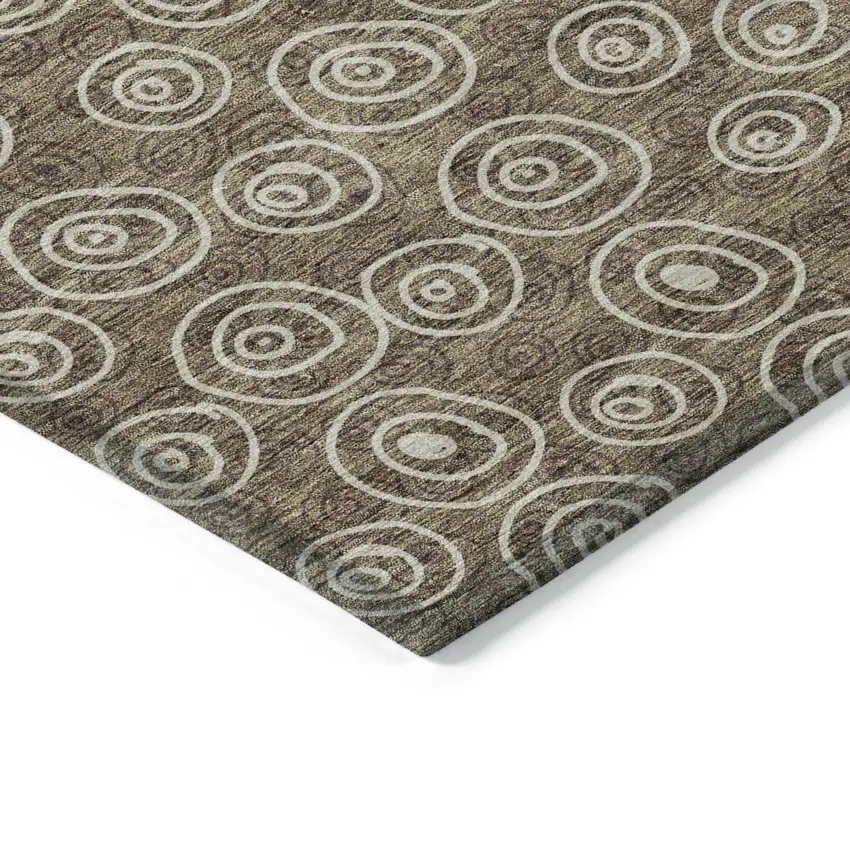 Brown Taupe And Beige Geometric Washable Indoor Outdoor Area Rug Photo 3
