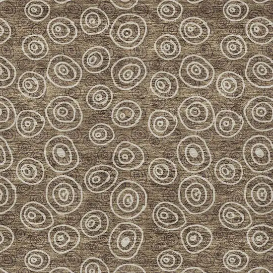 Brown Taupe And Beige Geometric Washable Indoor Outdoor Area Rug Photo 5