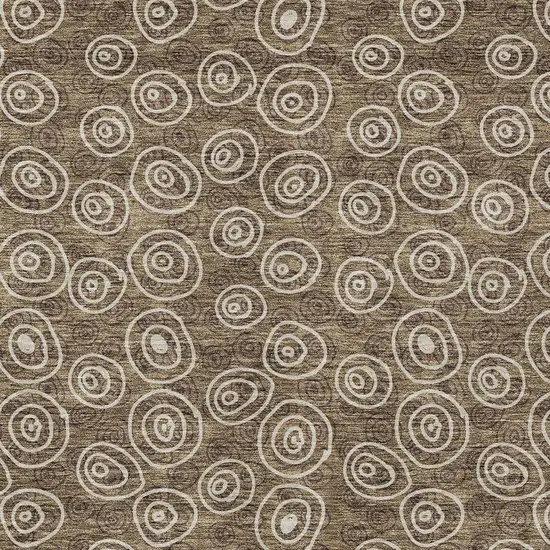 Brown Taupe And Beige Geometric Washable Indoor Outdoor Area Rug Photo 4