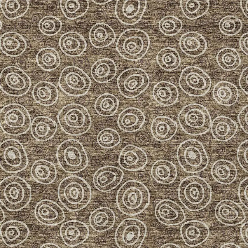 Brown Taupe And Beige Geometric Washable Indoor Outdoor Area Rug Photo 4