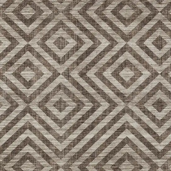Brown Taupe And Beige Geometric Washable Indoor Outdoor Area Rug Photo 5