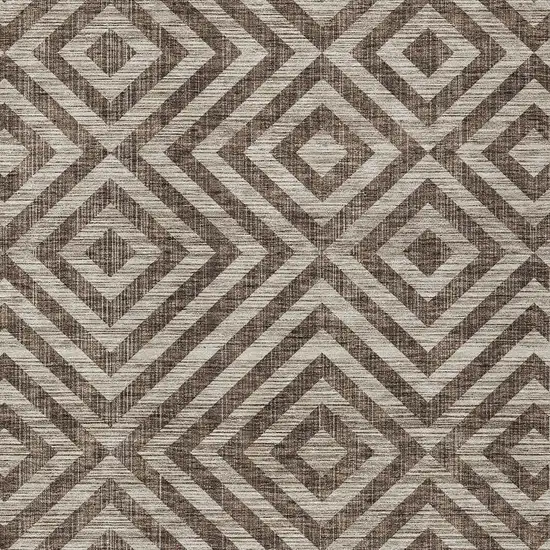 Brown Taupe And Beige Geometric Washable Indoor Outdoor Area Rug Photo 5