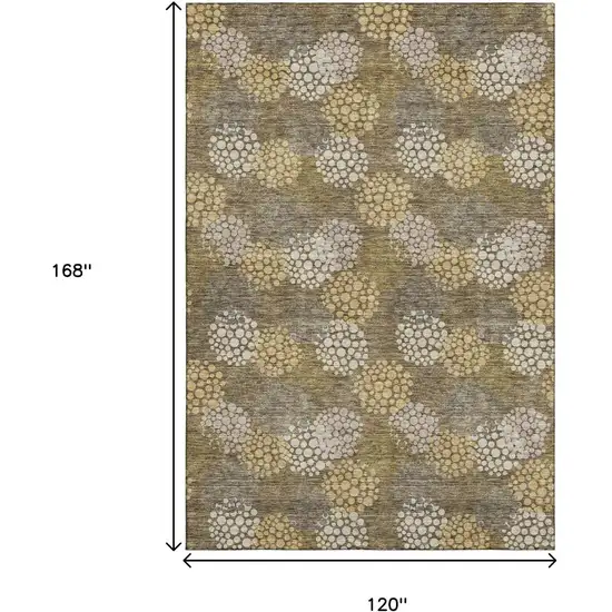 Brown Taupe And Beige Polka Dot Washable Area Rug With UV Protection Photo 3