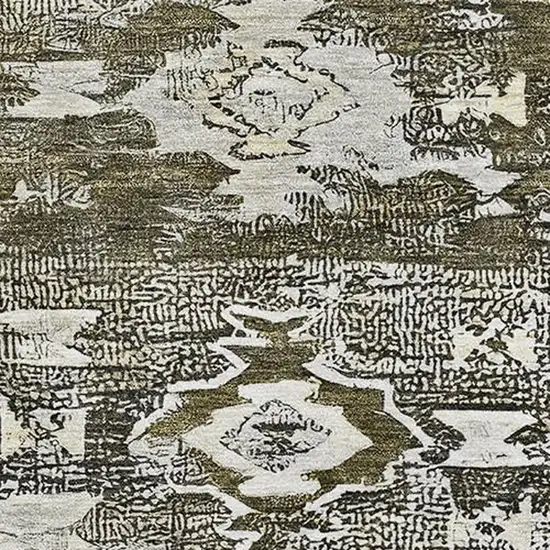 Brown Taupe And Beige Southwestern Washable Area Rug With UV Protection Photo 3