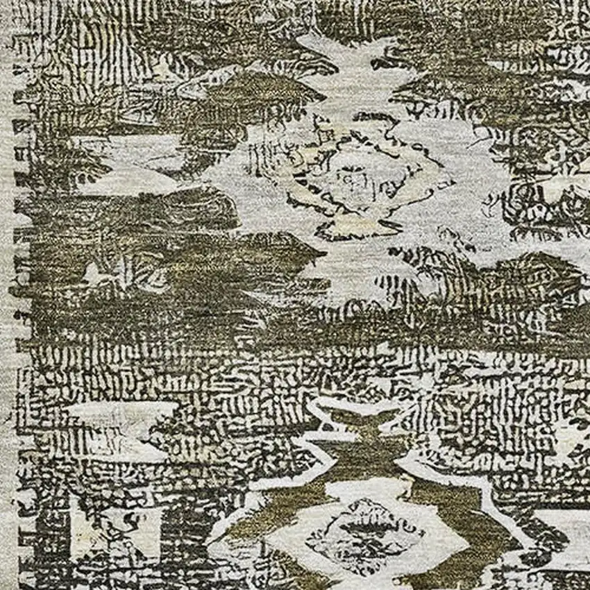 Brown Taupe And Beige Southwestern Washable Area Rug With UV Protection Photo 2