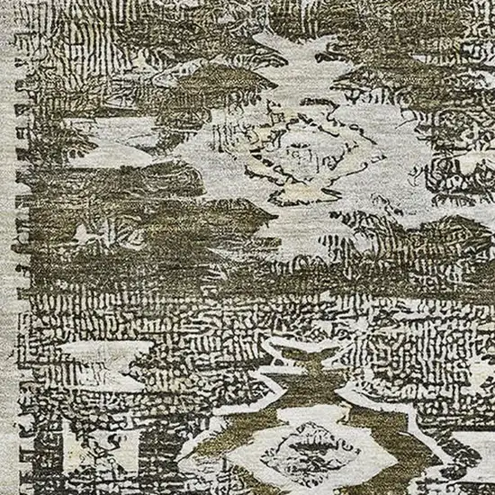 Brown Taupe And Beige Southwestern Washable Area Rug With UV Protection Photo 2