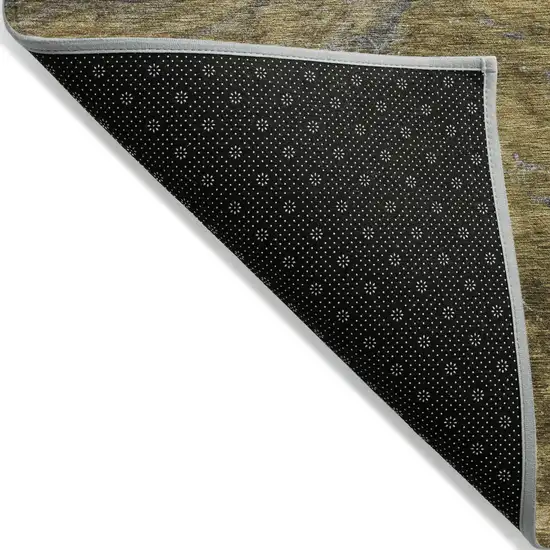 Brown Taupe And Chocolate Abstract Washable Indoor Outdoor Area Rug Photo 4