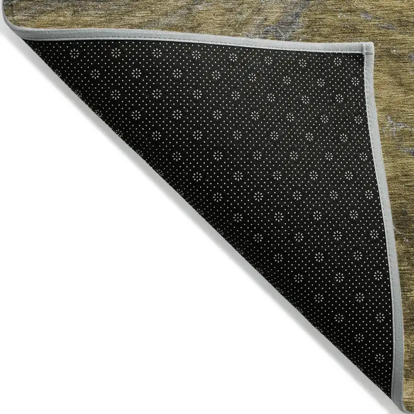 Brown Taupe And Chocolate Abstract Washable Indoor Outdoor Area Rug Photo 4
