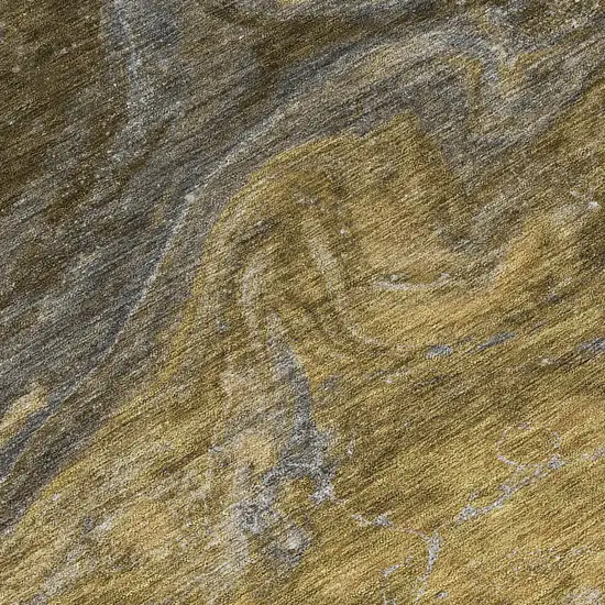 Brown Taupe And Chocolate Abstract Washable Indoor Outdoor Area Rug Photo 7
