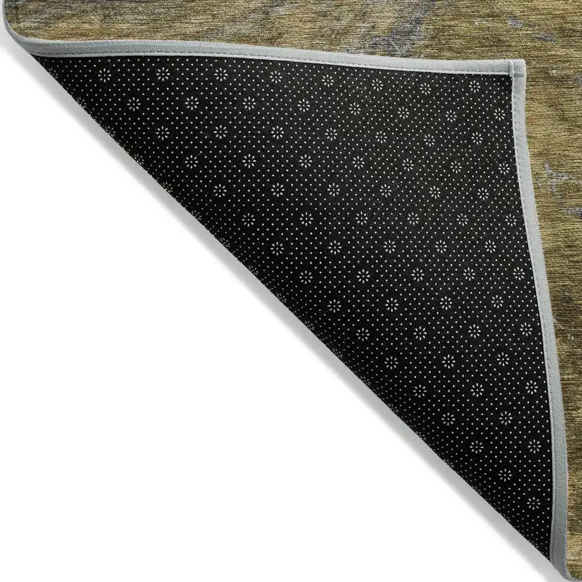 Brown Taupe And Chocolate Abstract Washable Indoor Outdoor Area Rug Photo 6
