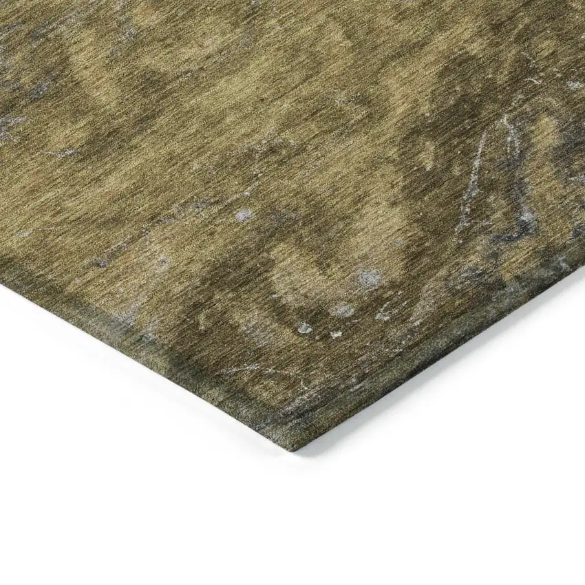 Brown Taupe And Chocolate Abstract Washable Indoor Outdoor Area Rug Photo 4